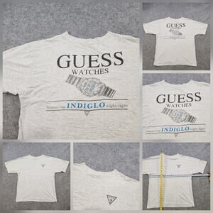 VTG Guess Watches T Shirt Mens Large? Indiglo Night Light Promo Graphic 90s Tee